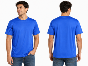 เสื้อยืดคอกลมสีน้ำเงินล้วน ผ้าเจอร์ซีย์คอตตอน 100% แขนสั้น สไตล์ลำลอง ไซส์ S ถึง 5XL รับออกแบบโลโก้ตามสั่ง (OEM) สำหรับชุดทำงาน - Product Image 2