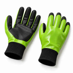 Gants enduits de PVC, gants de travail à revêtement robuste, gants confortables à prise en main en tissu, matière antidérapante pour la manipulation, durables - Product Image 1
