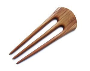 Fourchettes à cheveux en bois en forme de U, faites à la main, en bois naturel, avec incrustation de pierre bleue, pour femmes, accessoires pour chignon - Product Image 5