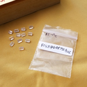 12 pierres précieuses en quartz rose pâle, taille baguette, 4x6mm |   Pierres en vrac pour la fabrication de bijoux - Product Image 4