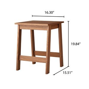 Tavolino Quadrato in Legno con Finitura Noce, Set da 2 per Soggiorno - Product Image 3