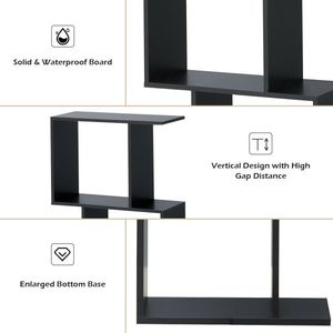 Libreria in Legno a 2/3/4 Ripiani a Forma di S per Soggiorno, Camera da Letto, Ufficio - Scaffale Versatile - Product Image 5