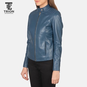 Chaqueta de Cuero para Mujer, Colores Personalizados, Estilo Moto, Moderna, Transpirable, Resistente al Viento, Impermeable, Ecológica, Tejida - Product Image 2