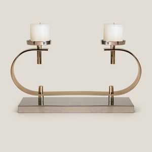 Support de bougie moderne à double porte-bougie, design en métal durable, décoration d'intérieur - Product Image 4