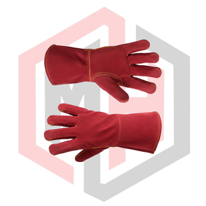 Gants de Soudure Rouges Promotionnels Résistants à la Chaleur, Antidérapants, Sans Silicone, Lisses, Anti-Coupure, Anti-Statiques en Polyester/Nitrile 11 oz - Product Image 6