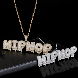 Pendentif Moissanite WIPWOP style Hip Hop Drip, Collier Prénom en Argent 925 Iced Out - Product Image 2