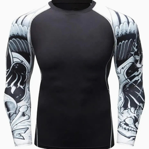Camiseta de Manga Tres Cuartos Personalizada para Hombre, Protección UV 50+, Secado Rápido, Antibacteriana, para Entrenamiento de MMA y Jiu Jitsu - Product Image 4