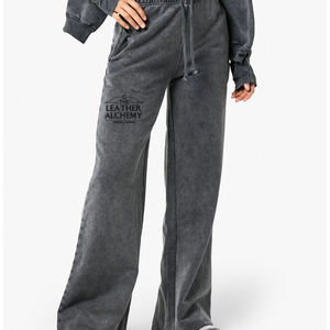 Pantalones deportivos holgados de cintura alta para mujer, de forro polar, corte relajado, suaves, cálidos, informales, para uso diario. - Product Image 1