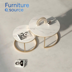 Mesa de centro de piedra artificial de diseño moderno y elegante, marco de Metal fuerte, plegable, respetuoso con el medio ambiente, fábrica de muebles calificados de Vietnam - Product Image 2