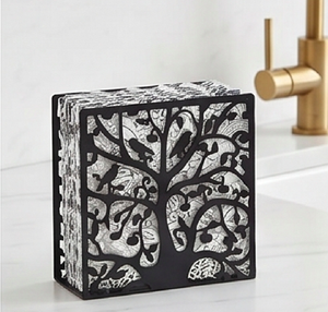 Decorative Metal Tissue Box Holder With Tree And <b>Birds</b> Design <b>Free</b> <b>Standing</b> For <b>Table</b> Use And Home And Kitchen Use - Product Image 6