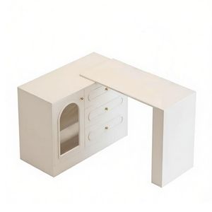 Modern Minimalist <b>Makeup</b> Vanity Table with <b>Mirror</b> Luxury Nordic Wood Dresser for Bedroom or Home/Gym Use MDF Style - Product Image 2