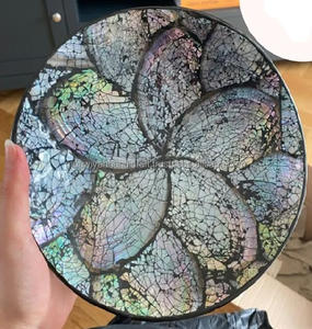 Ensaladera de lujo ecológica hecha a mano elegante con Incrustaciones de nácar técnica pulida característica sostenible - Product Image 3