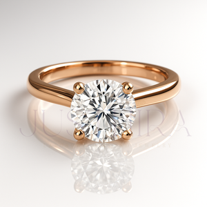 Certified Round Cut Moissanite Diamond <b>Solitaire</b> <b>Ring</b> for Women <b>Silver</b> Gold Rose Gold Options Free Delivery Elegant Fine Jewelry - Product Image 3