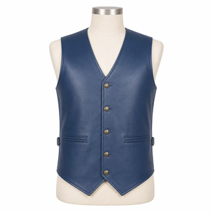 Best Selling Adult <b>Men</b> Genuine <b>Leather</b> <b>Vest</b> Casual Winter High Quality Fashion Breathable New Style Casual Outerwear Regular Fit - Product Image 3