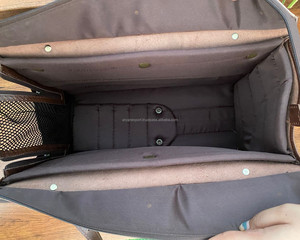 Sac de voyage personnalisé pour chien en cuir véritable pleine fleur, sac de transport personnalisé portable pour l'extérieur, grande capacité, pour animaux de compagnie - Product Image 5