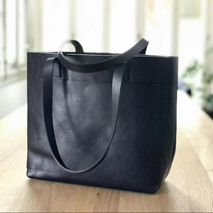 Sac fourre-tout en cuir véritable fait main, couleur unie, avec fermeture éclair, sac à bandoulière, taille standard, grande capacité LTB-0298 - Product Image 1