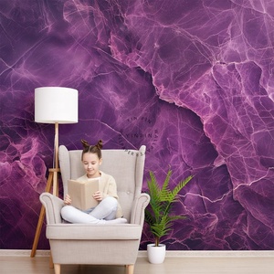 Modern <strong>Purple</strong> <strong>Marble</strong> Lightning Texture 3D <strong>Wallpapers</strong> Waterproof and Anti-Static Home Decor for Living Room - Product Image 3