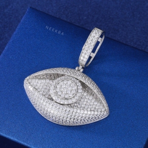 จี้ตาป้องกันภัย - จี้เงินแท้ 925 ประดับมอสซาไนต์ทำมือ ดีไซน์ดวงตาอันศักดิ์สิทธิ์ - Product Image 5