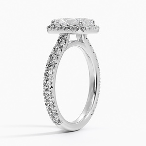 แหวน BOJ รุ่น 070 ทรง Radiant Cut เงินแท้ 925 ประดับเพชร Estelle Halo Solitaire น้ำหนัก 2 กะรัต สี D ความสะอาด VVS1 มอยส์ซาไนต์ รับรองโดย GRA ราคาประหยัด - Product Image 2