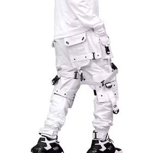 Pantalon Cargo Multi-Poches Techwear Homme 2026 – Nouveauté Tactique avec Bretelles, Joggers Cyberpunk Streetwear Harajuku Blanc Hip Hop - Product Image 4
