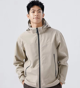 Blouson bomber tissé à capuche noir, manches longues, fermeture éclair, imperméable, coupe-vent, style minimaliste, vêtement d'hiver - Product Image 3