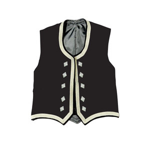 Gilet de danse traditionnel en velours fait à la main, tenue de danse écossaise, sur mesure, toutes tailles - Product Image 2