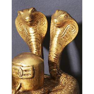 Estatua de Shiva Linga de 4 pulgadas hecha a mano en latón escultura India hecha a mano - Product Image 3
