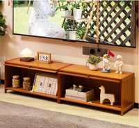 Meuble TV Modulaire de Luxe Moderne en Bois Massif avec 2 Armoires Séparées pour Hôtel, Salon, Chambre, Appartement 65 Pouces et Plus