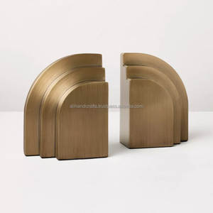 Golden Duck Metal Antique Brass <b>Bookends</b> with Elegant Curves – A Decorative and Functional Desk Accessory - Product Image 5