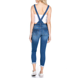 Mono de mezclilla de alta calidad hecho a medida, listo para el verano, de tela de elastano/poliéster, estilo vintage suave e informal, resistente a la decoloración. - Product Image 3