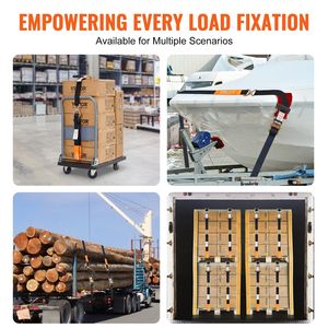 Cinghie a cricchetto Premium 4PK con doppio gancio a J, resistenza alla rottura 11128 libbre, 2 pollici x 8 pollici, accessori imbottiti per il trasporto - Product Image 6