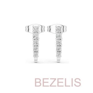 Pendientes de Oro Rosa con Diamantes para Mujer, Corte Brillante Redondo, Cultivados en Laboratorio, con Cuentas Engastadas, Línea Clásica, Regalo Fino para Mujer - Product Image 4