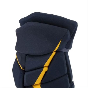 Gants de hockey sur glace à doigts entiers bleu marine avec bordure jaune, fermeture auto-agrippante en polyester, pour hommes, toutes saisons, protection sportive 2027 - Product Image 5