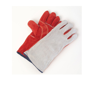 Red Cow Split Leather Premium Quality Welding <b>Gloves</b> XL Size Full Welted Fleece Cotton Lining Waterproof Anti-Slip Protection - Product Image 1
