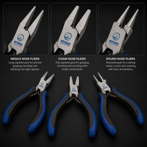 Juego de alicates profesionales para la fabricación de joyas, herramientas de precisión para doblar, cortar y agarrar alambres, con estuche de almacenamiento. - Product Image 5