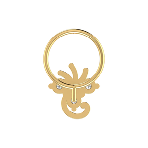 AJRETAIL – Piercing de nez ethnique floral en or 14 carats pour femme, avec diamant naturel 0,12 ct, bijou fin et élégant avec détails dorés - Product Image 5
