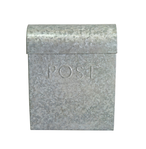 Galvanized Iron Mailbox <b>Post</b> Embossed Rustproof Non-Locking Front Access Outdoor Letter <b>Box</b> <b>Wall</b> Mount - Product Image 2