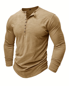 Men's Short Sleeve V-neck Henley T-Shirt Solid Blue Jersey Knitted Cotton Slim Fit Casual Regular Length Breathable Button-<b>Up</b> - Product Image 1