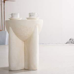 Mesa auxiliar para exteriores de óxido de magnesio blanco de 15 pulgadas - Product Image 4