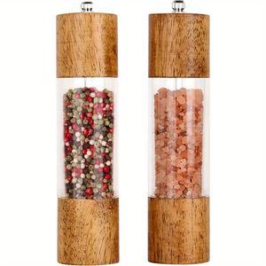Set Macina Sale e Pepe in Acrilico Premium (2 Pezzi) - Macina Sale e Pepe Manuale in Legno Regolabile - Product Image 1