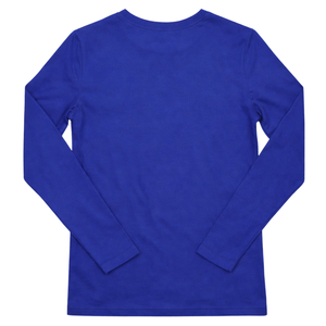 T-shirt à manches longues avec patch à sequins Zeta Phi Beta, bleu royal, lettres grecques, vêtements de sororité, haut en coton élégant - Product Image 2