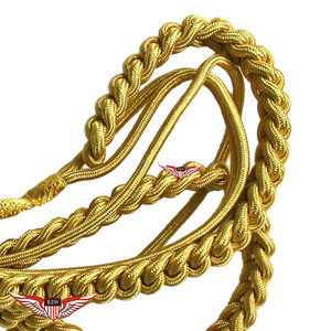 Golden <b>Braided</b> Synthetic Gold Aiguillette Gold Leading Aiguillette Ceremonial Dress Shoulder <b>Cord</b> - Product Image 2