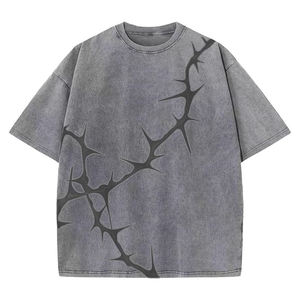 High Quality Digital Printing O-Neck Boxy Cropped Men's Custom <b>100</b>% <b>Polyester</b> Heavyweight Solid Oversized T-<b>Shirts</b> ODM - Product Image 5