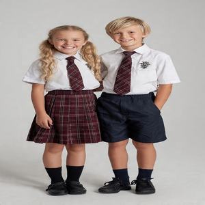Nuevo Diseño de Uniformes Escolares Unisex para Niños, Conjunto con Corbata, Logotipo Personalizado, Color Personalizado, Algodón Poliéster, Servicio OEM, Aguja - Product Image 3