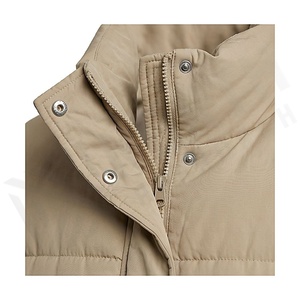 Hooded Quilted Waterproof <b>Bubble</b> Jacket Black Full Sleeve Winter Windproof Cotton Shell Knitted Fabric Polyester Filling Stand - Product Image 4