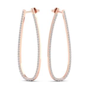 Boucles d'oreilles REYES en or 14 carats avec diamants de laboratoire, design élégant, pour femmes, bijoux fins classiques de luxe, cadeaux d'anniversaire - Product Image 2