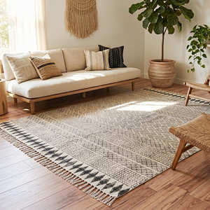 Alfombra de Área Estampada de Algodón Reciclado Colorida para Sala de Estar Boho y Estudio Creativo - Product Image 6