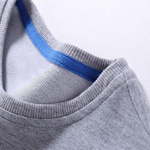 Sweat-shirt d'hiver pour enfants, gris, à épaules tombantes, surdimensionné, doux, léger, chaud, 100% coton, double couture - Product Image 5