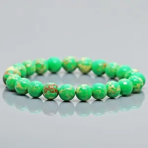 Natural Dyed Copper Turquoise 8mm Smooth Round AA Grade Gemstone Beads <b>Stretch</b> <b>Bracelet</b> Wholesale - Product Image 4