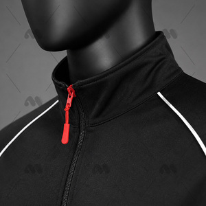 Survêtement sportif d'hiver pour hommes grandes tailles en coton et polyester avec fermeture éclair sur le devant, logo uni, vêtements de sport décontractés, service OEM - Product Image 2
